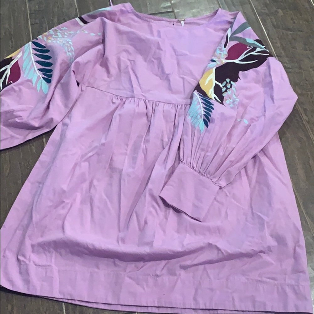 Free People purple embroidered tunic